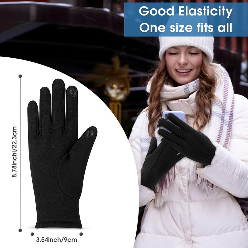 Beehow Store Women gloves cold weather touch screen glove warm fleece lining for driving cycling skiing - Image 2